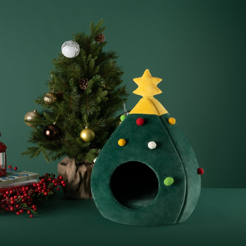Christmas Tree Cat Beds House
