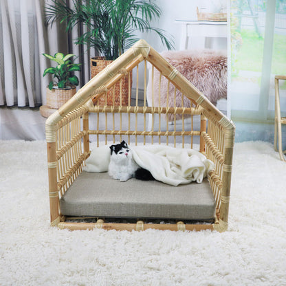Handmade Rattan Woven Cat Nest