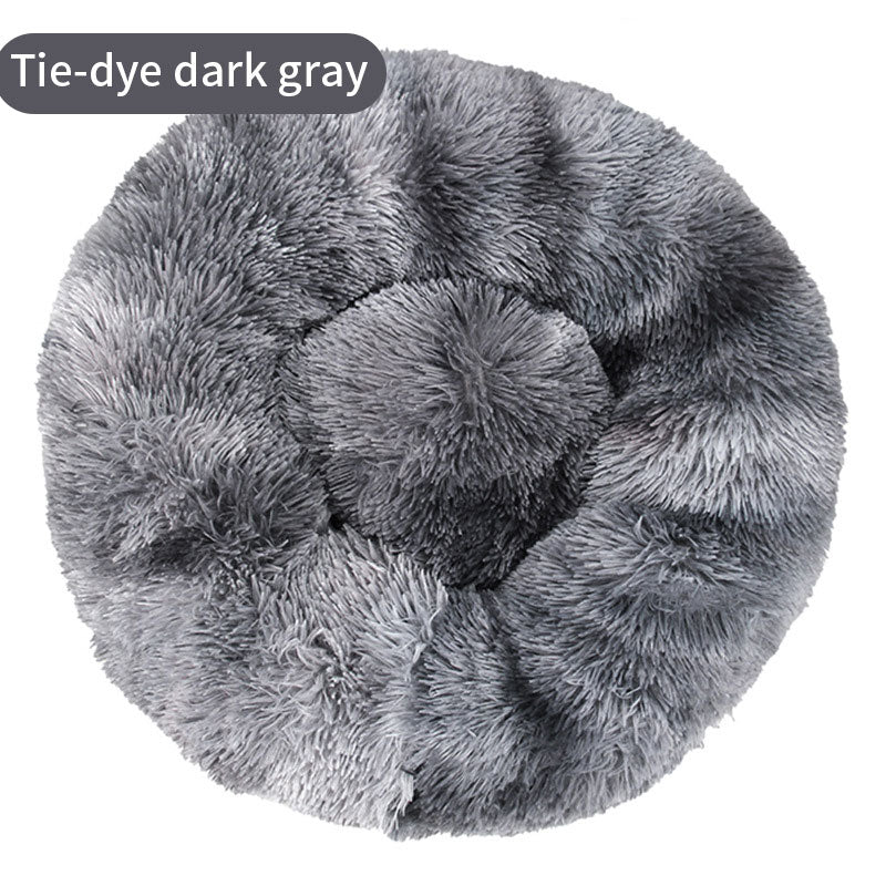 Plush Round Pet Kennel Dog Bed