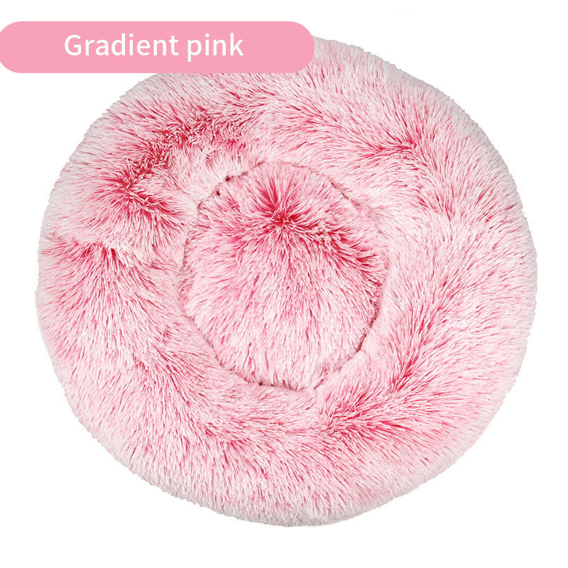 Plush Round Pet Kennel Dog Bed