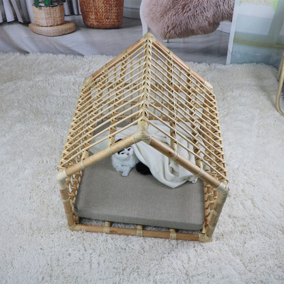 Handmade Rattan Woven Cat Nest
