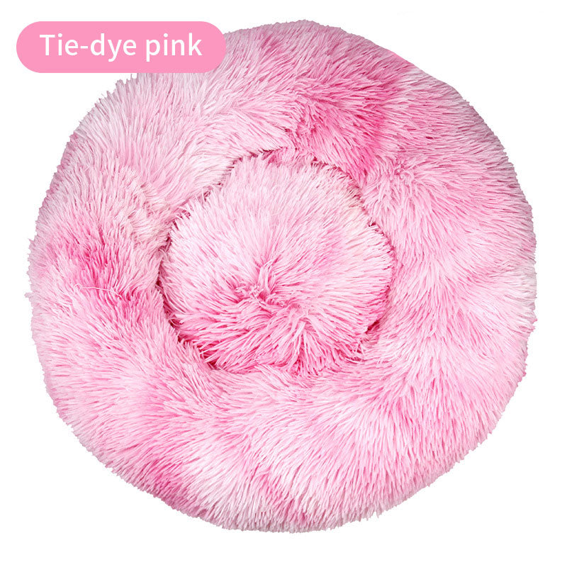 Plush Round Pet Kennel Dog Bed