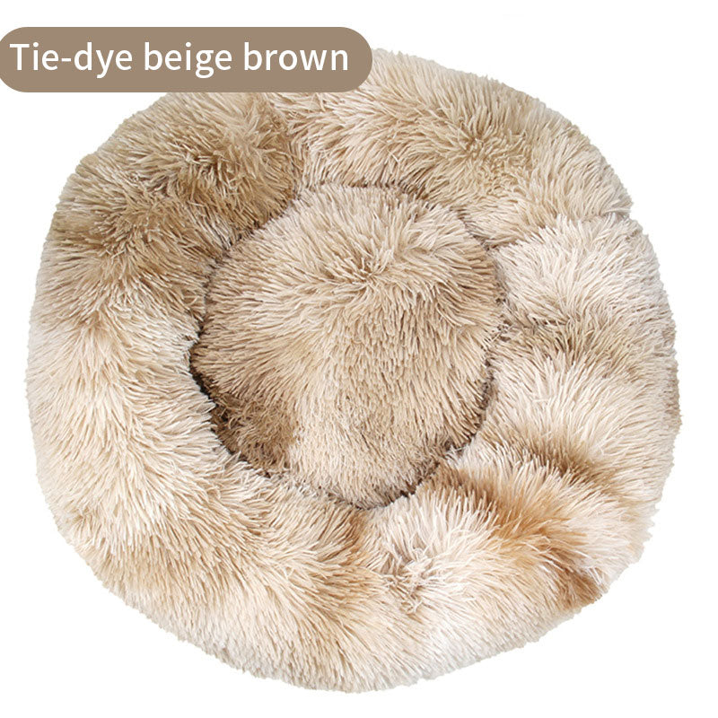 Plush Round Pet Kennel Dog Bed